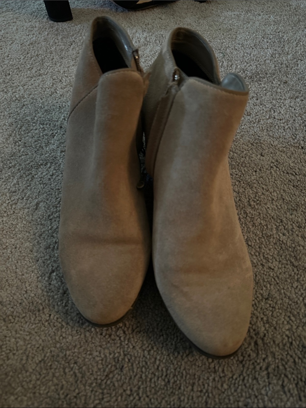 Taupe Suede Women's Ankle Booties - Classic Side-Zip